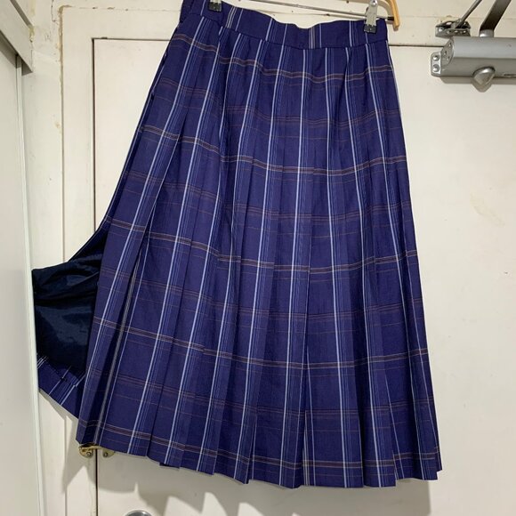 VINTAGE LAUREL MAXI WOOL PLAID PLEATED SKIRTS SIZE 28 - Picture 6 of 9